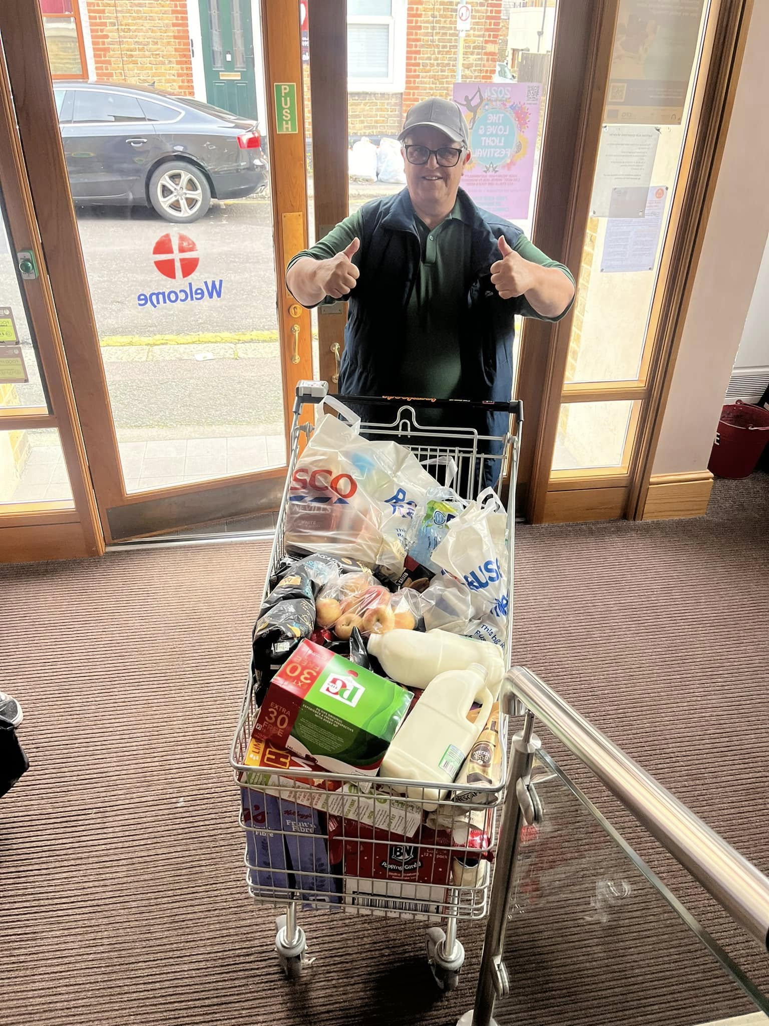 Cart filled with food